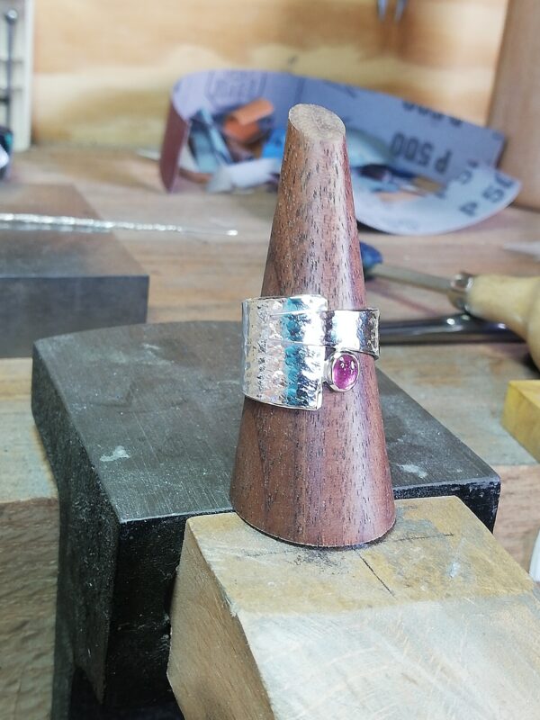 Overlap ring met roze Toermalijn - Afbeelding 4